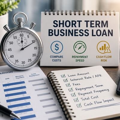 Short term business loan comparison showing costs, repayment speed, payment frequency, and cash flow risk